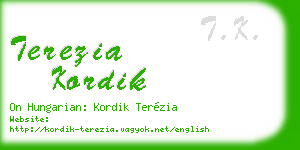 terezia kordik business card